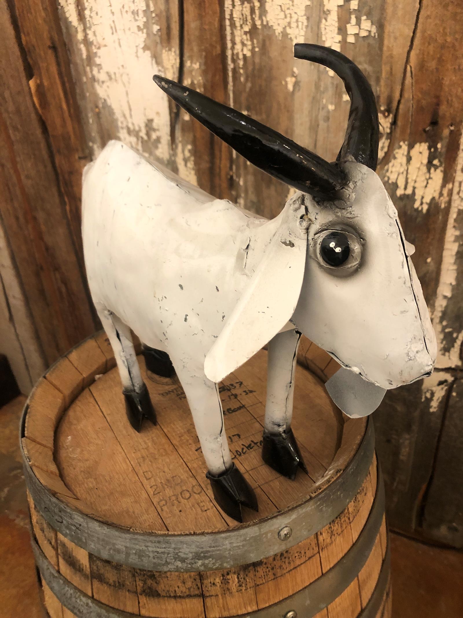 Tiny Metal Garden Goat